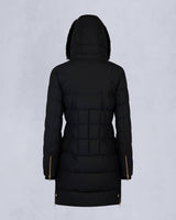 Moose Knuckles Womens Gold Series Black Watershed Parka with Black Shearling