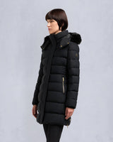 Moose Knuckles Womens Gold Series Black Watershed Parka with Black Shearling