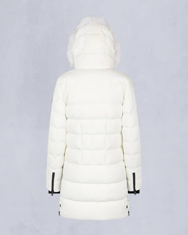 Moose Knuckles Womens Watershed 3 Parka in Milky Way with Natural Shearling