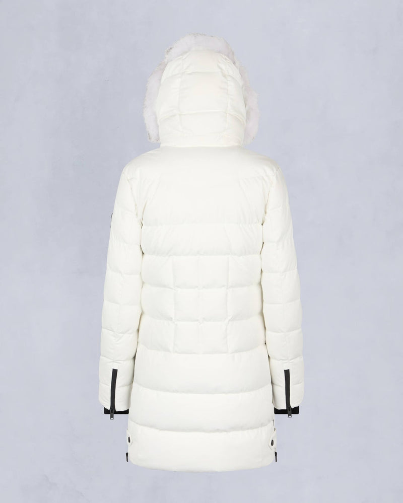 Moose Knuckles Womens Watershed 3 Parka in Milky Way with Natural Shearling