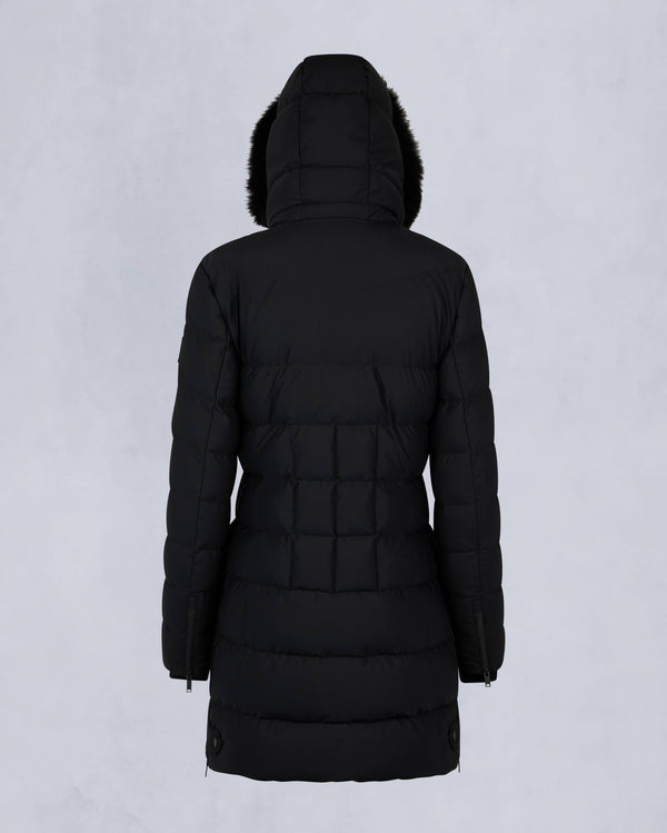 Moose Knuckes Womens Watershed 3 Parka Black with Black Shearling