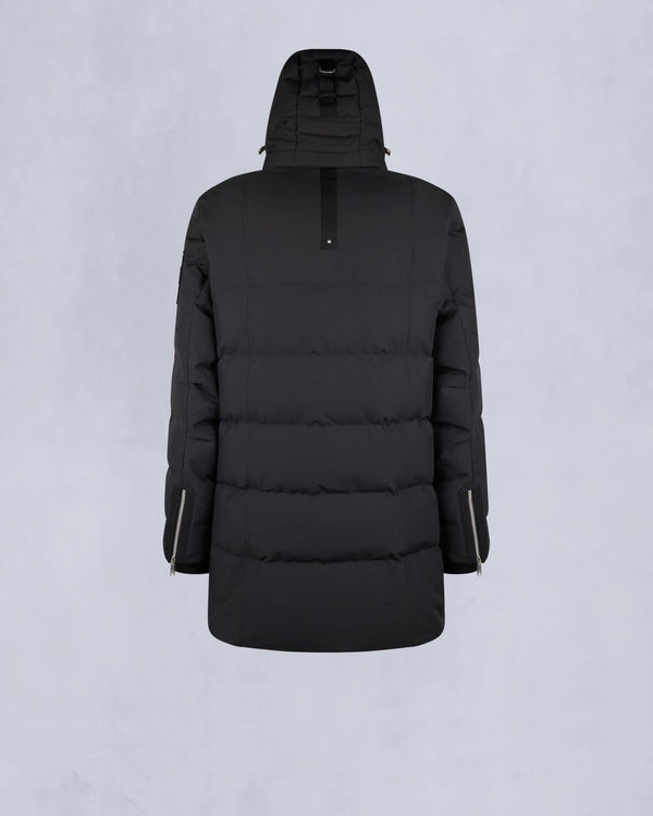 Moose Knuckles Mens Cloud Parka in Black with Black Shearling