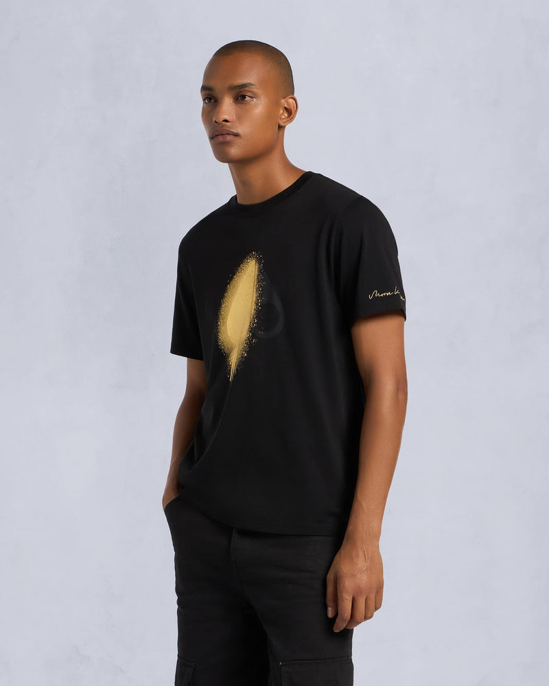 Moose Knuckles Mens Augstine Tee Gold in Black