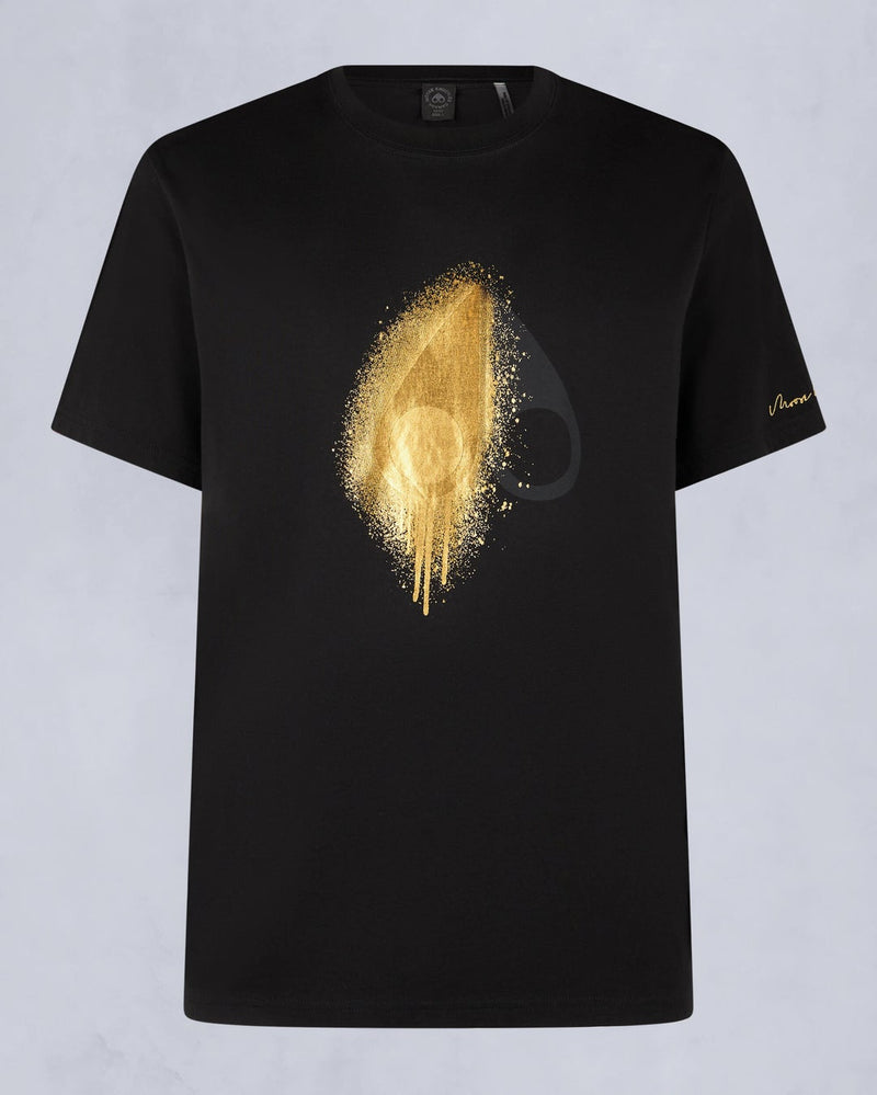 Moose Knuckles Mens Augstine Tee Gold in Black