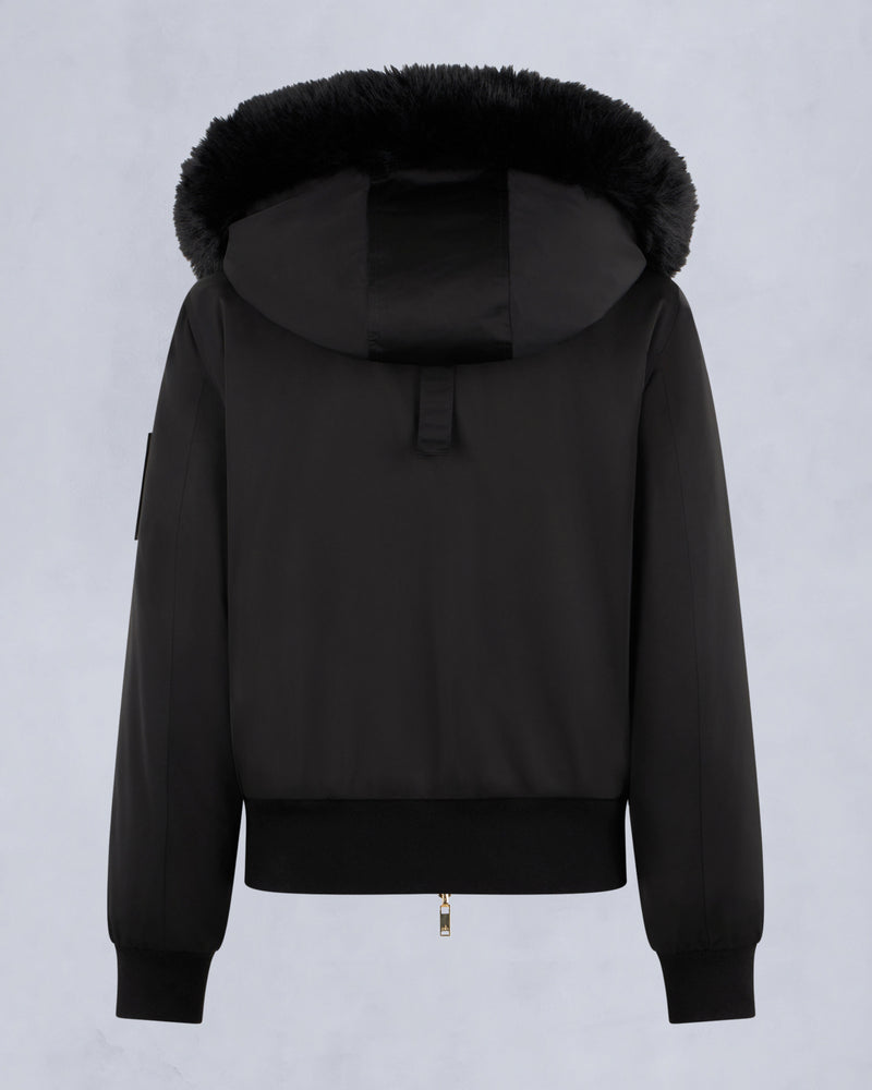MOOSE KNUCKLES GOLD SERIES ORIGINAL LUXE SATIN BOMBER JACKET