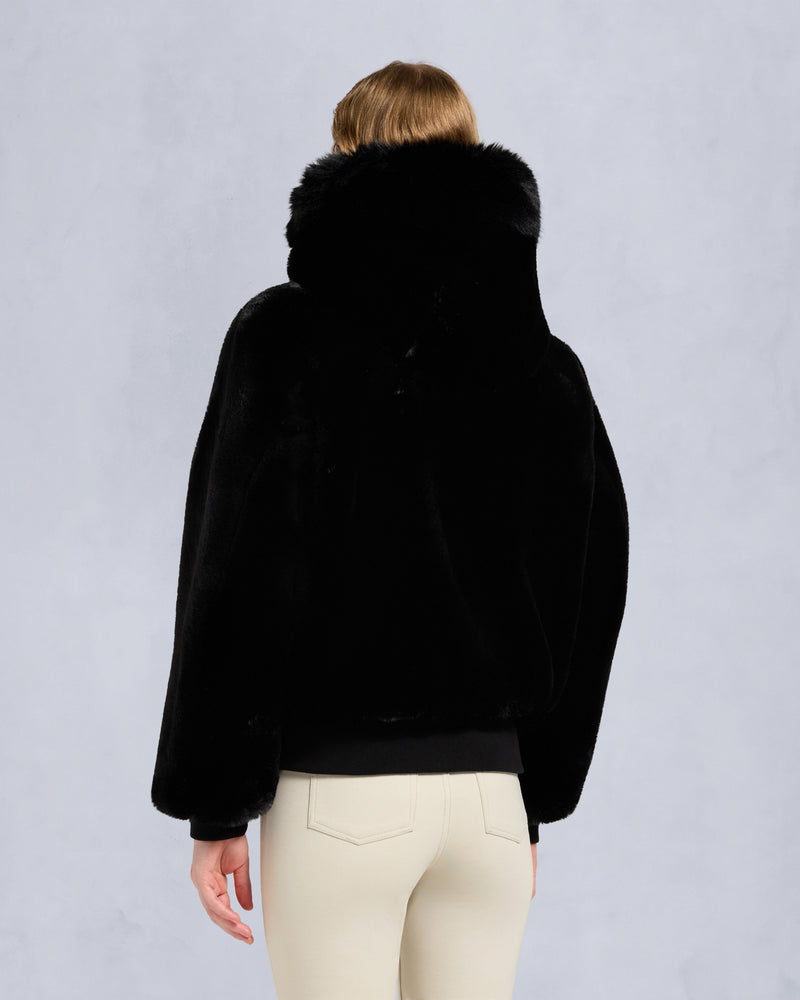 MOOSE KNUCKLES GOLD SERIES ORIGINAL LUXE SATIN BOMBER JACKET