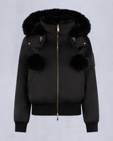 MOOSE KNUCKLES GOLD SERIES ORIGINAL LUXE SATIN BOMBER JACKET