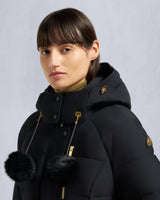 MOOSE KNUCKLES GOLD SERIES NYLUXE CAMBRIA SHEARLING TRIM JACKET