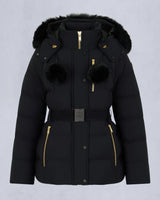 MOOSE KNUCKLES GOLD SERIES NYLUXE CAMBRIA SHEARLING TRIM JACKET