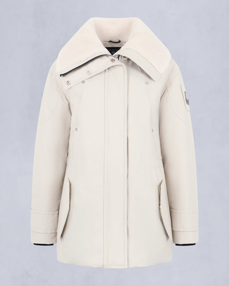MOOSE KNUCKLES ORIGINAL AURORA SHEARLING TRIM JACKET