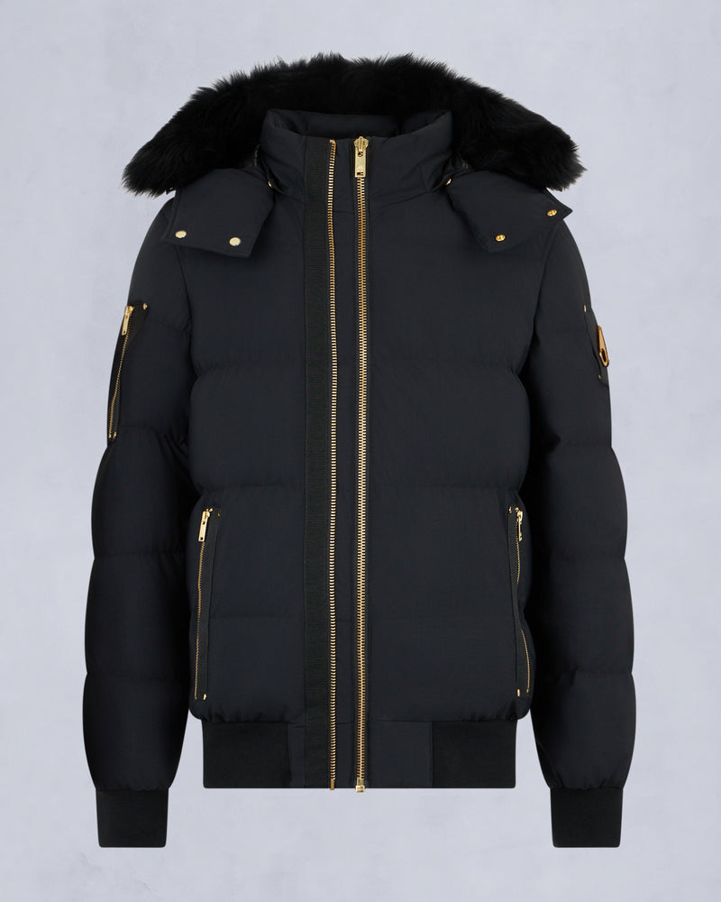 MOOSE KNUCKLES GOLD SERIES STAGG SHEARLING TRIM BOMBER JACKET