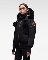 Moose Knuckles Womens Debbie Bomber Gold in Black