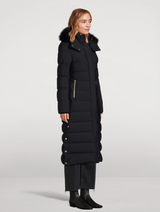 Moose Knuckles Womens Jocada Gold Parka in Black with Black Shearling