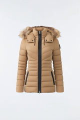Mackage Patsy-F Lt Camel Down Jacket with Natural Fox Fur