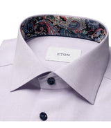 Eton Slim Fit Twill Paisley Trim Shirt