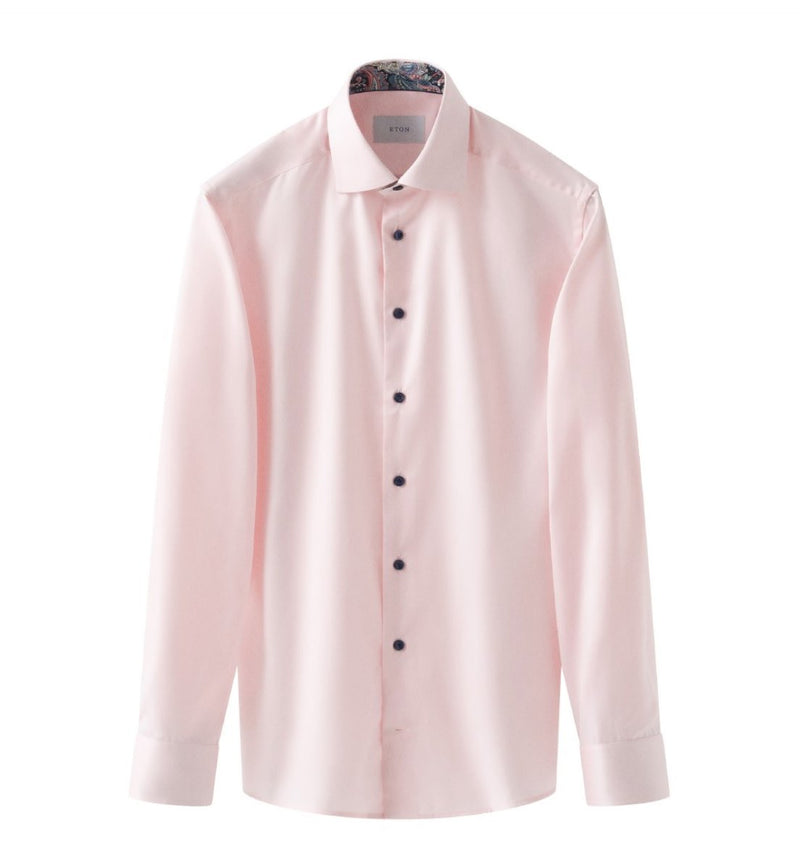 Eton Solid Signature Twill Paisley Effect Shirt