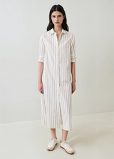 WHITE PINSTRIPE COLLAR SHIRT