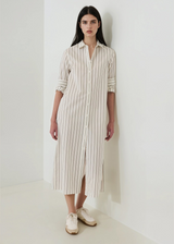 WHITE PINSTRIPE COLLAR SHIRT