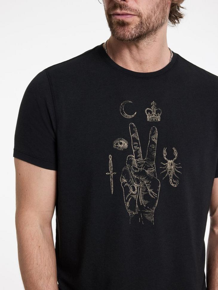 John Varvatos Crew Tee Elements and Peace