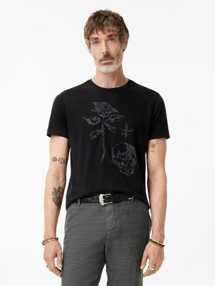 John Varvatos Rose and Skull Tee