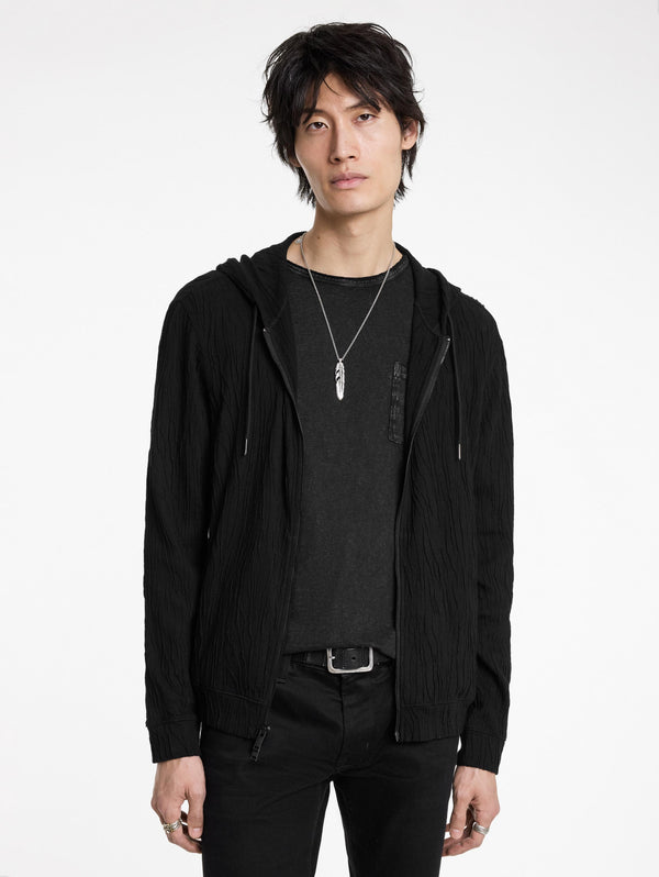 John Varvatos Ihsan Full Zip Hood with Texture