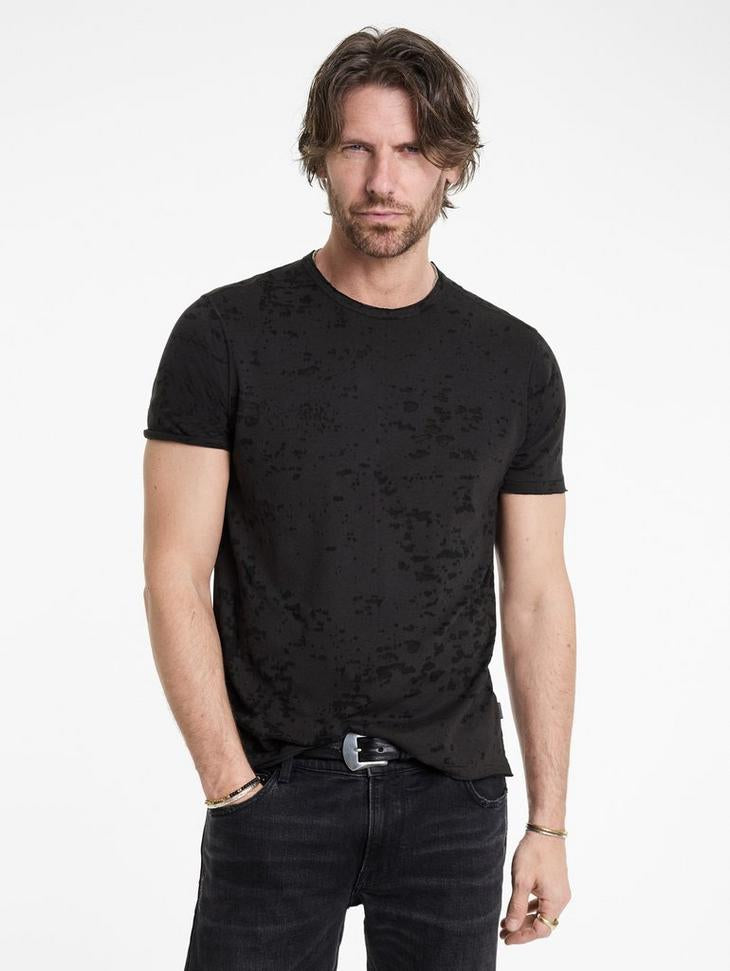 John Varvatos Eden Burnout Crew - Carbon Grey