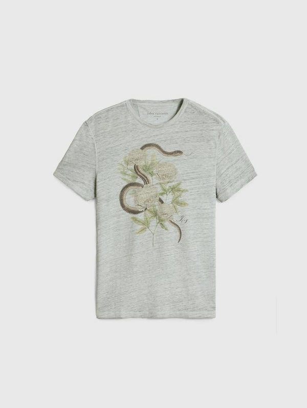 John Varvatos Snake Floral Tee