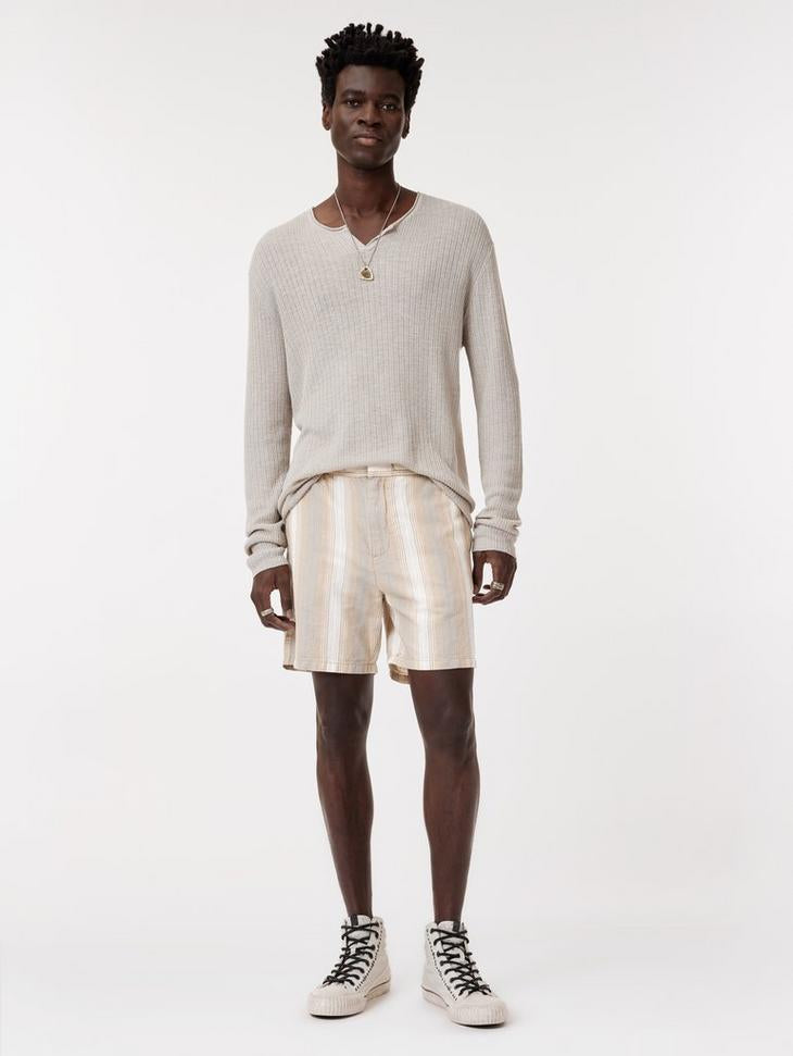 John Varvatos David Drawstring Shorts with Back Patch Pockets