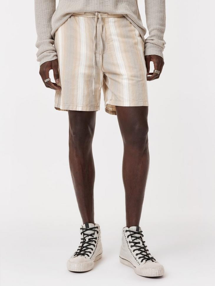 John Varvatos David Drawstring Shorts with Back Patch Pockets
