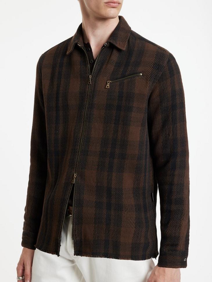 John Varvatos Robbins Dark Brown Sport Shirt