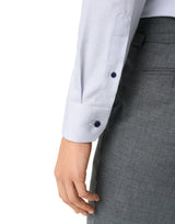 Eton Slim Fit Blue Neat with Navy Buttons Shirt