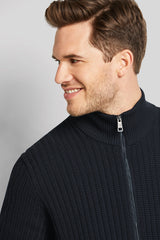 Bugatti Full Zip Navy Cardigan Sweater