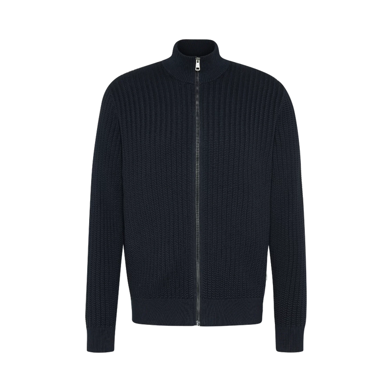 Bugatti Full Zip Navy Cardigan Sweater