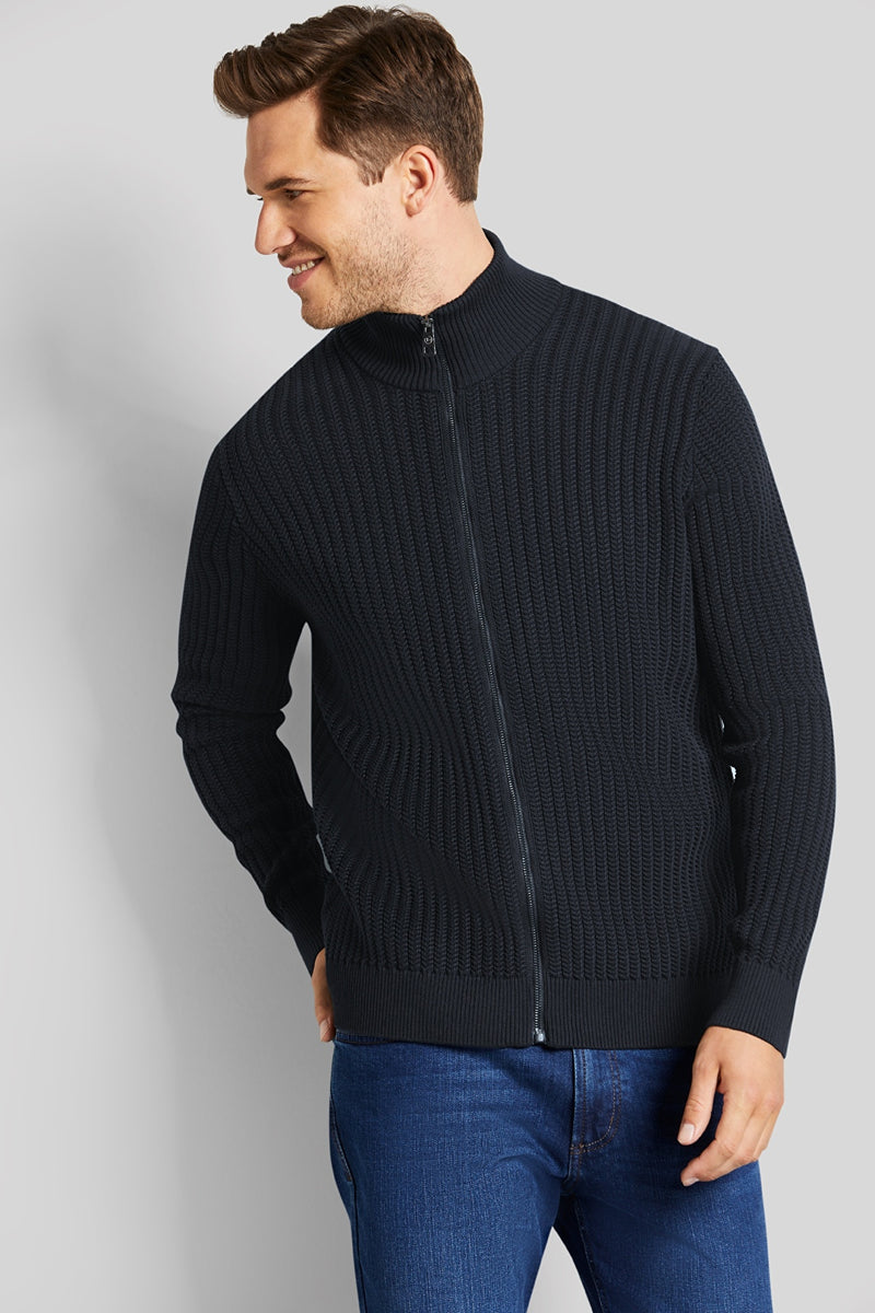 Bugatti Full Zip Navy Cardigan Sweater