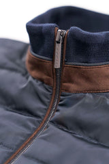 Bugatti Jacket with Blended Fabric in Navy