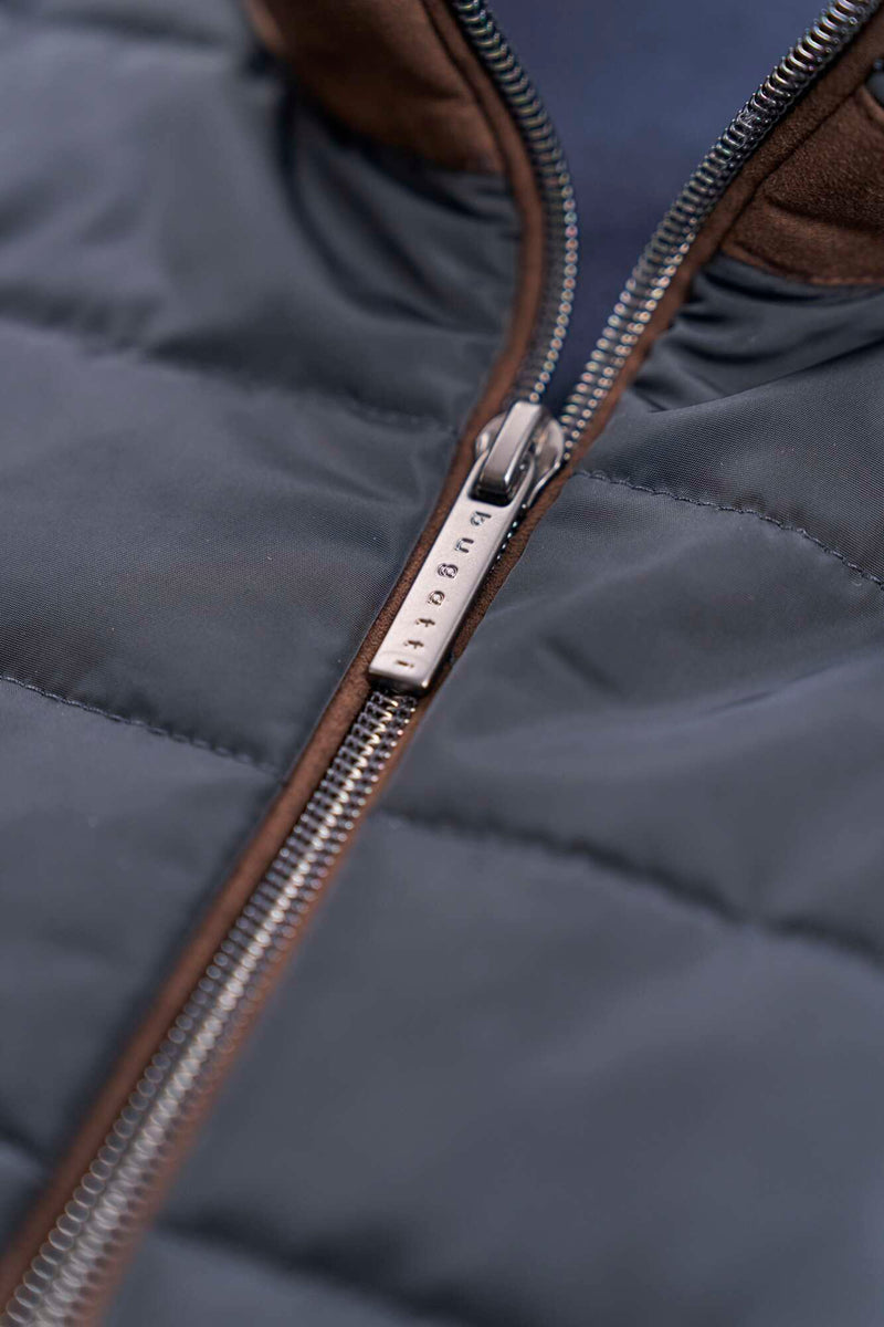 Bugatti Jacket with Blended Fabric in Navy