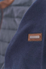 Bugatti Jacket with Blended Fabric in Navy