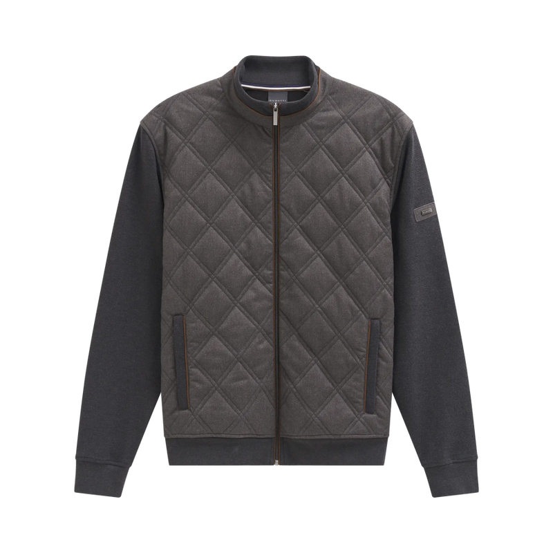 Bugatti Long Sleeve Full Zip Knit Jacket with Diamond Quilting