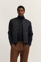 Bugatti Long Sleeve Full Zip Knit Jacket with Diamond Quilting