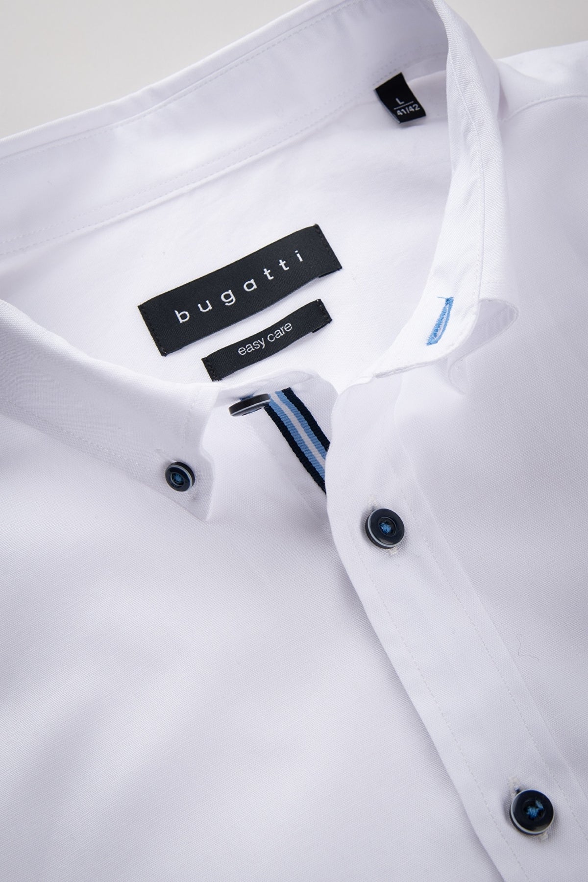 Bugatti Easy Care Long Sleeve White Shirt