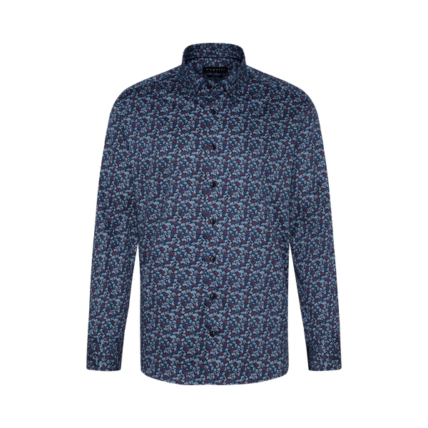 Bugatti Navy Based Floral Print Shirt