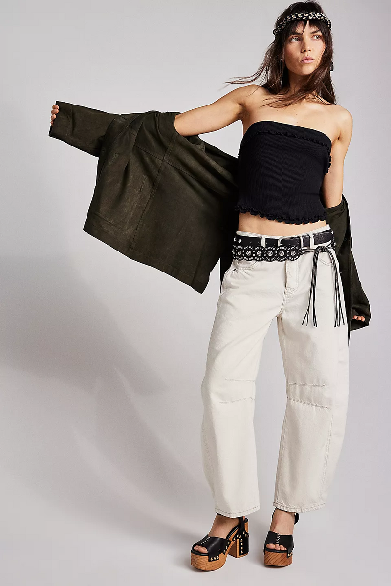 Free People Good Luck Mid Rise Barrel Jeans