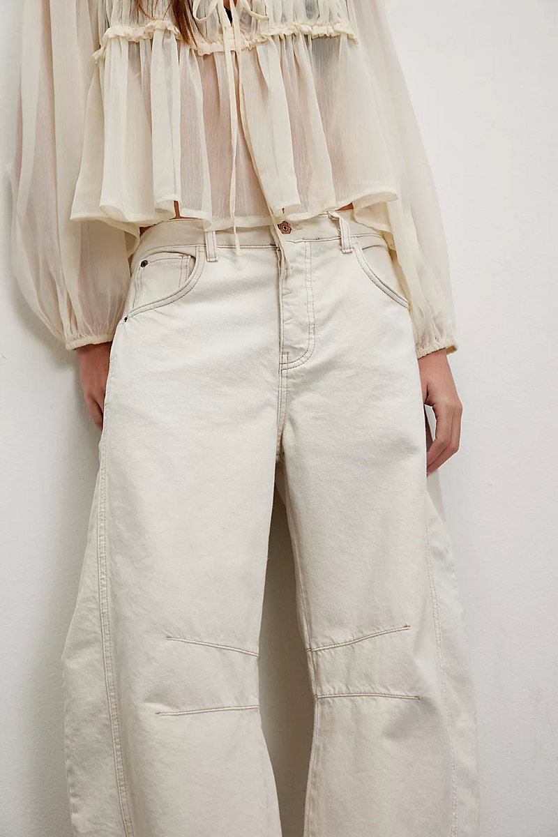 Free People Good Luck Mid Rise Barrel Jeans