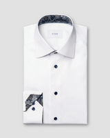 Eton White Floral Effect Signature Twill Shirt
