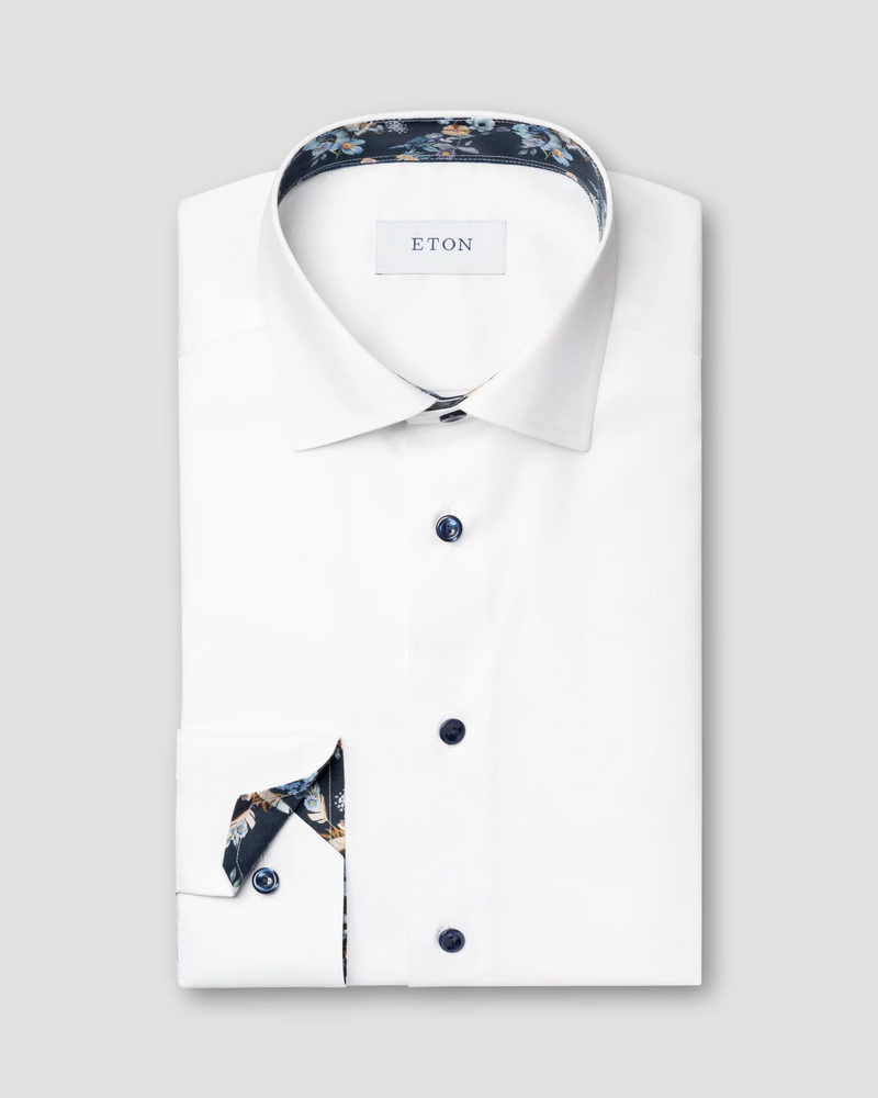 eton dress shirts Eton Contemporary Fit Dress Shirt with Floral Pattern Detail