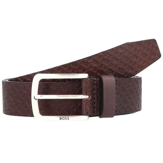 BOSS Jor-B-Ve Leather Belt with Embossed Logo