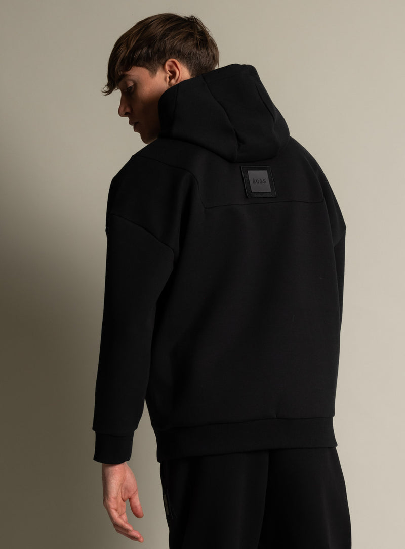 BOSS Relaxed-fit athleisure lotus hoodie