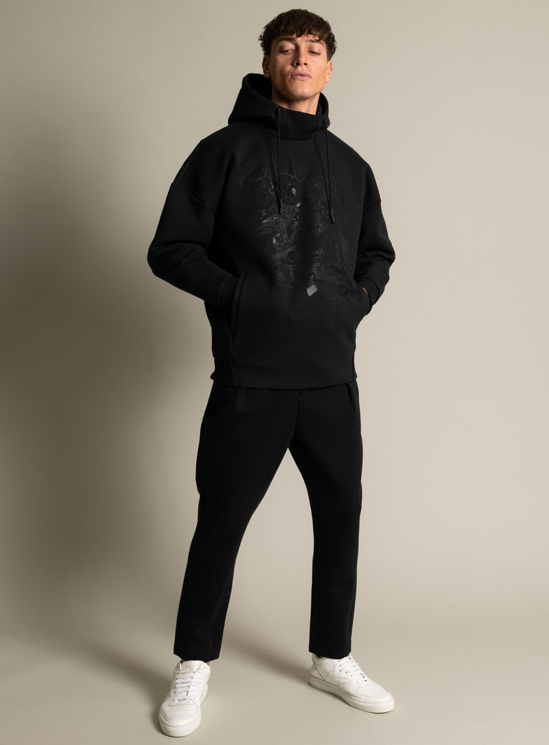 BOSS Relaxed-fit athleisure lotus hoodie