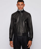BOSS Neovel relaxed fit lambs leather jacket