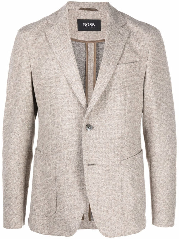 BOSS single-breasted recycled-blend blazer